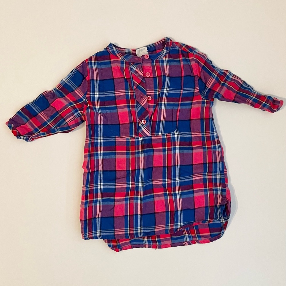 Crewcuts Toddler Girls Plaid Top Size 3